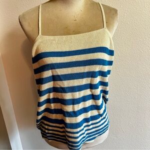 Vero moda knit tank top blue stripe sz large good condition